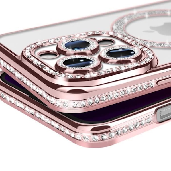Coque Diamant för iPhone 13 Pro MagSafe Contour Strass Rosa Rosa