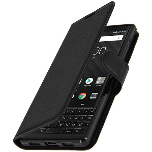 Housse - BlackBerry - KEY2 - Øko-læder - Sort - Folio med videostøtte Svart