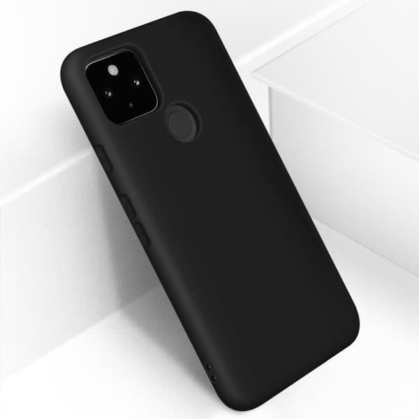Beskyttelsesskal - AVIZAR - Google Pixel 5 - Semi-fast silikone - Soft Touch Finish - Sort Svart