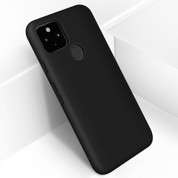 Skyddsskal - AVIZAR - Google Pixel 5 - Halvstyv silikon - Soft Touch-finish - Svart Svart