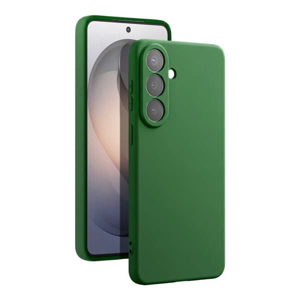 Silicone Soft-Touch-fodral för Galaxy S26 med mikrofiberfoder i mörkgrön Grön