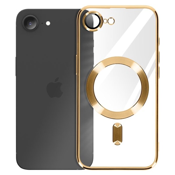 Skal för iPhone 16e med skyddad kamera i guld silikon Gul