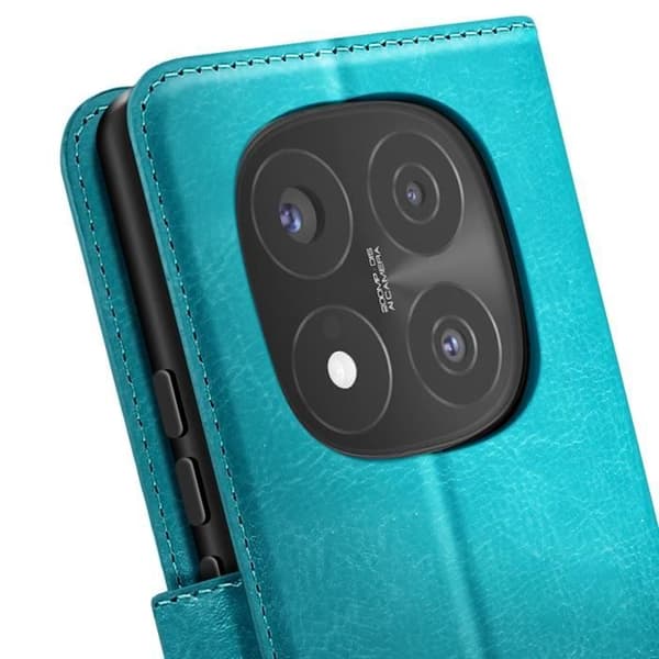 Plånboksetui - Mayaxess - Redmi Note 14 Pro/Pro Plus - Ekoleder - Avtagbar rem - Videostöd Blå