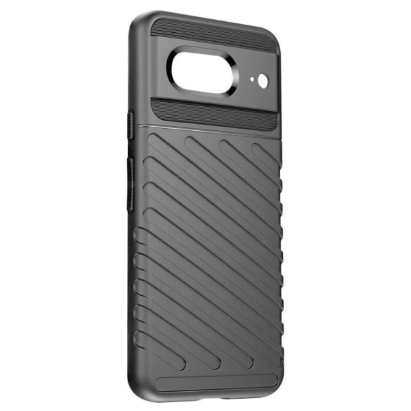 Blødt etui til Google Pixel 8, Ridged Design, Thunder Series Black Svart