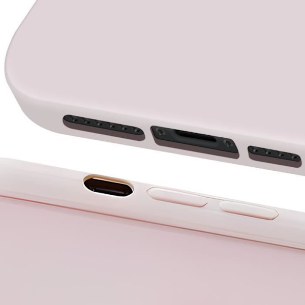 Suojakuori iPhone 15 Prolle Bi-material Nahkatehoste Takana Korotetut reunat Karl Lagerfeld Puuteri Vaaleanpunainen Rosa