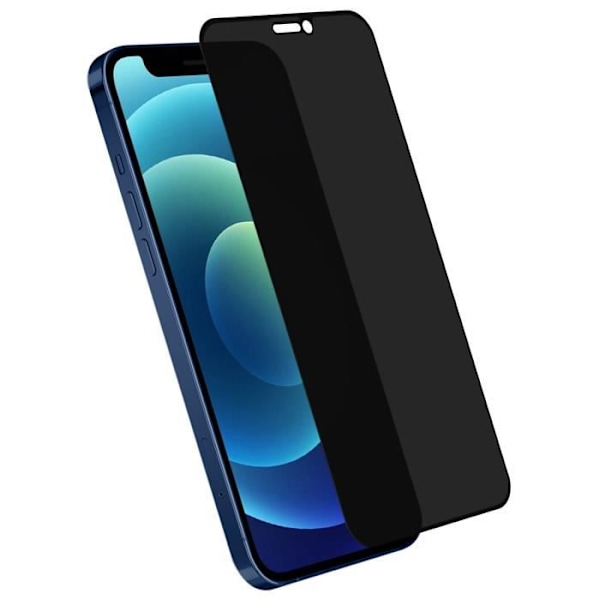 Skyddsfilm - AVIZAR - iPhone 12 Mini - 9H härdat glas - Anti-spion - Svart Svart