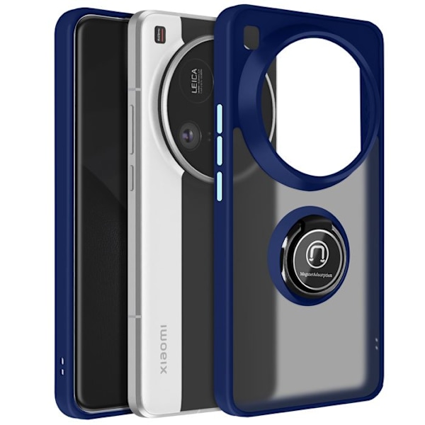 Coque pour Xiaomi 15 Ultra Bague Magnétique Dos Translucide Bleu Nuit Blå