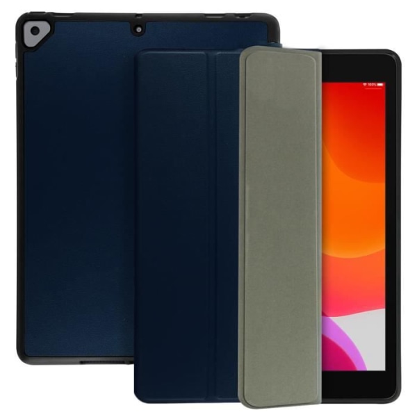 Étui iPad 2019 10.2 - AVIZAR - Tynd Design - Øko-læder - Videostativ - Indbygget Tastatur Nattblått