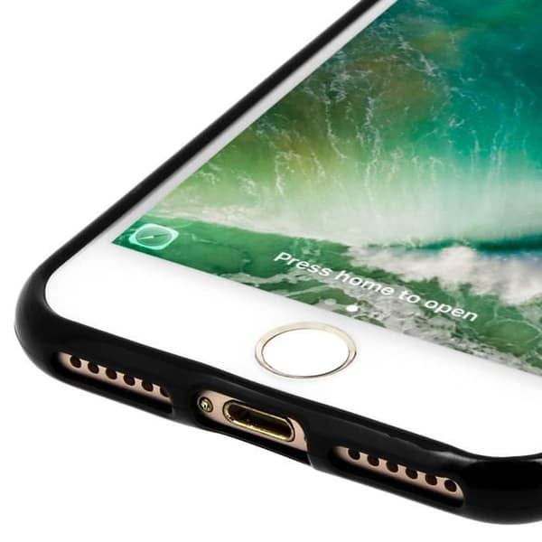 Coque - ADVARSEL - iPhone 7 / 8 - Silikone Gel - Blød - Beskyttelse mod Stød og Ridser Svart