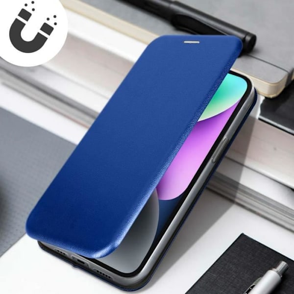AVIZAR iPhone 14 Cover - Flip Card Holder Video Support - Satin Finish Midnight Blue Midnattsblå