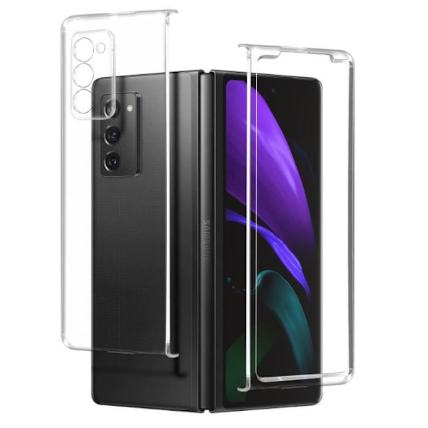 Samsung Galaxy Z Fold 2 Fodral Tunt Styvt skydd Kristall Transparent Vit