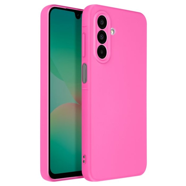 Fuksiavärinen puolijäykkä soft-touch -kuori Samsung Galaxy A26:lle, anti-traces. Rosa