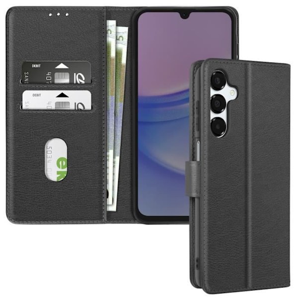 Fodral för Samsung Galaxy A16 Flip Wallet och videohållare Svart Svart