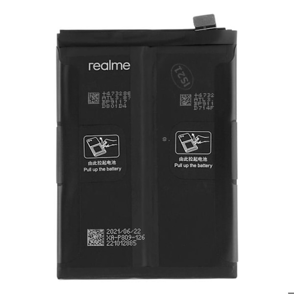 Internt batteri för Realme GT 2 Pro 5000mAh 100 % kompatibelt Ersätter BLP887 Svart