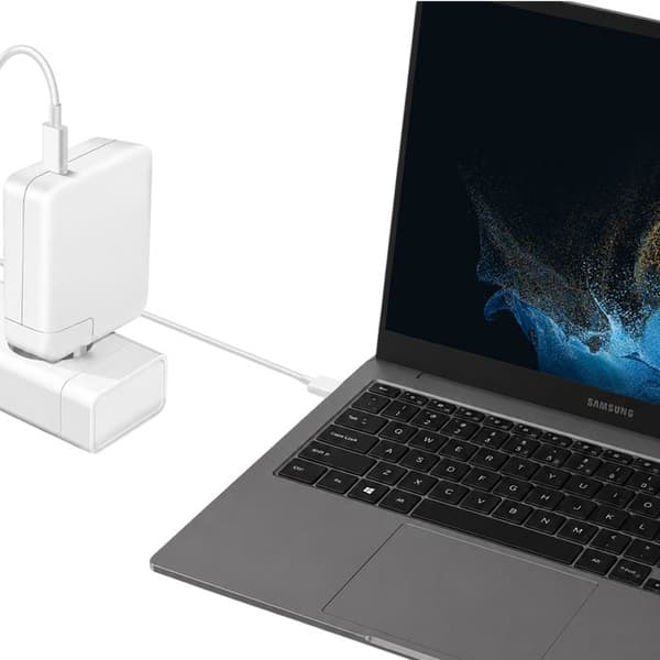 Lader til Galaxy Book2 / 3 / 4 / Edge USB-C 96W + Kabel 1,8m Hvid Vit