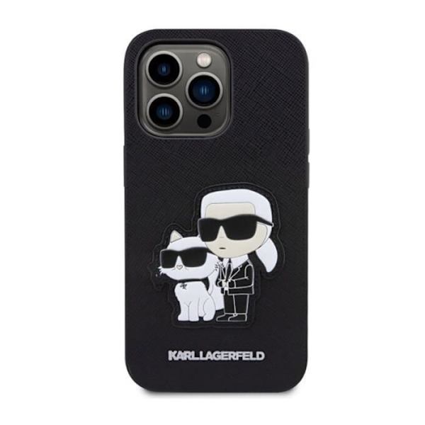 Karl Lagerfeld NFT Saffiano Karl -amp Choupette - Etui til iPhone 14 Pro (sort) - 3666339122720