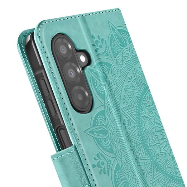 Plånboksfodral - Samsung - Galaxy A26 - Mandala Blommor - Grön - Mjuk Grön