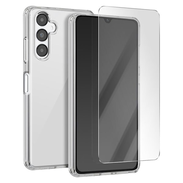 Skyddspaket för Galaxy A05s Fodral i mjuk TPU och 7H härdat glas Moxie transparent Vit