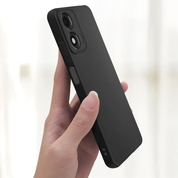 Coque til Motorola Moto E14 - Mate - Fleksibel - Sort - Kradsikker beskyttelse - Elegant design Svart