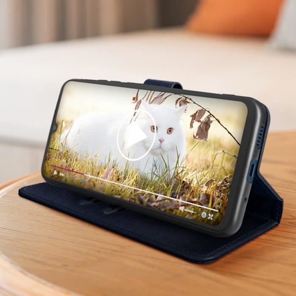 AVIZAR Folio Case för Xiaomi Redmi 12C - Midnight Blue - Kortlagring och videostödfunktion Blå