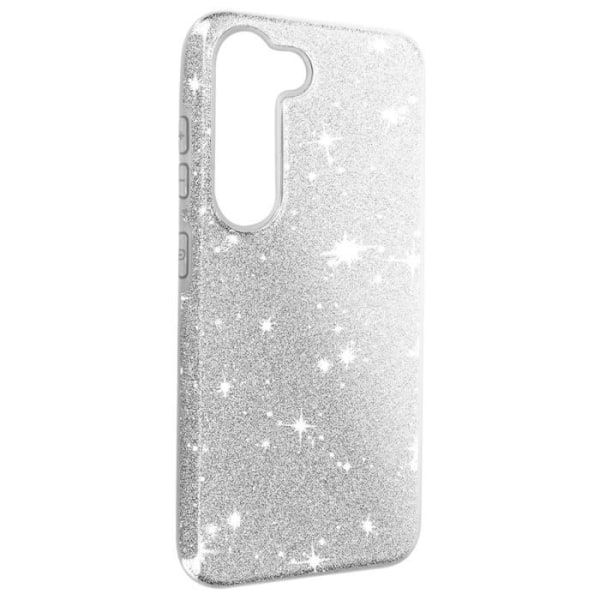 Glitterfodral till Samsung Galaxy S23 Plus Halvstyvt Sparkfodral silver