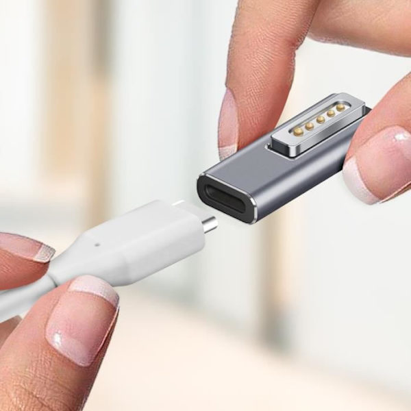 MacBook MagSafe 2 - USB-C Power Delivery -kompakti sovitin hopeanharmaa