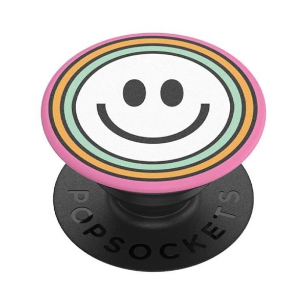 PopGrip - POPSOCKETS - Flerfärgad smileydesign - Ultralätt - Infällbar - Videostöd Flerfärgad
