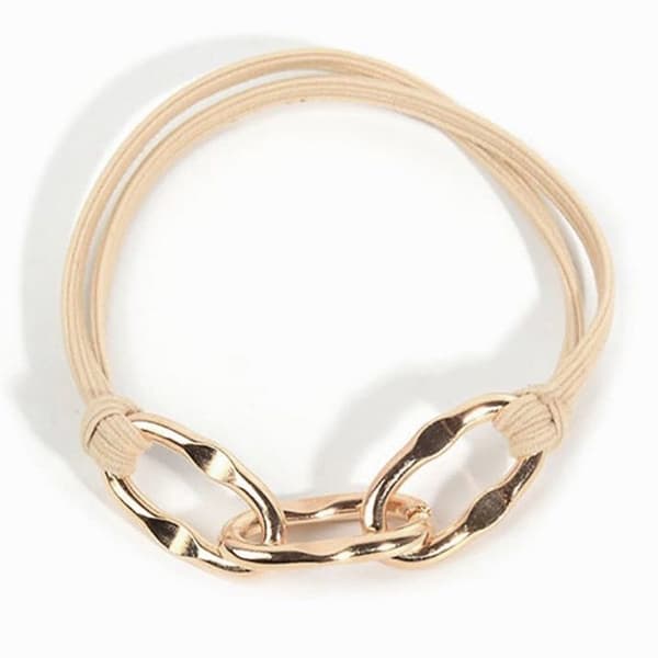 Hårelastik - AVIZAR - Guldbeige - Flätad kedja - Bekväm - Chic Beige