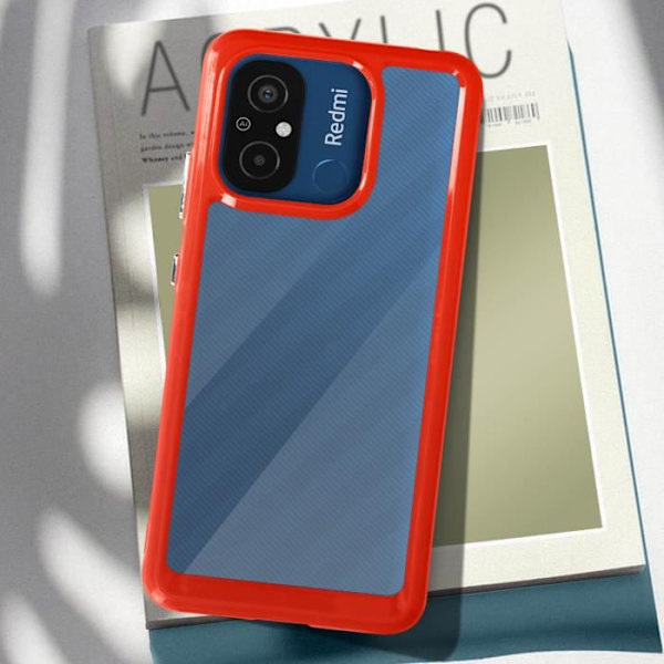 Stötsäkert fodral till Xiaomi Redmi 12C - AVIZAR - Hård rygg - Röd Röd
