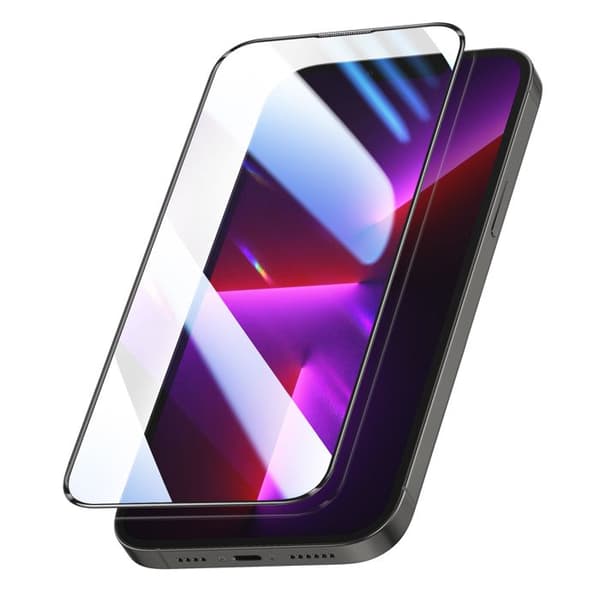 Hærdet Glas til iPhone 14 Plus / 13 Pro Max Stødabsorberende med Magic Box Zanaé Montering Kit Gennemsigtig Vit