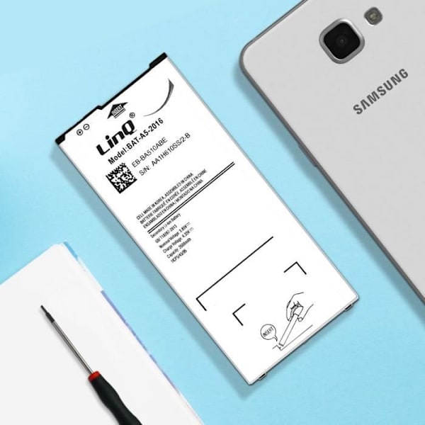 Internt batteri - LINQ - BAT-A5-2016 - 2600mAh - Lithium Ion - Hvid Vit