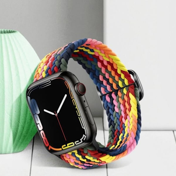 Rem til Apple Watch 41 mm / 40 mm / 38 mm Nylonflettet åndbar flerfarvet Flerfärgad