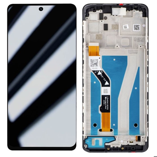 Alkuperäinen Motorola G60s LCD-näyttö + kosketuslasi (kehyksellä) Motorola vaaleanharmaa Grå