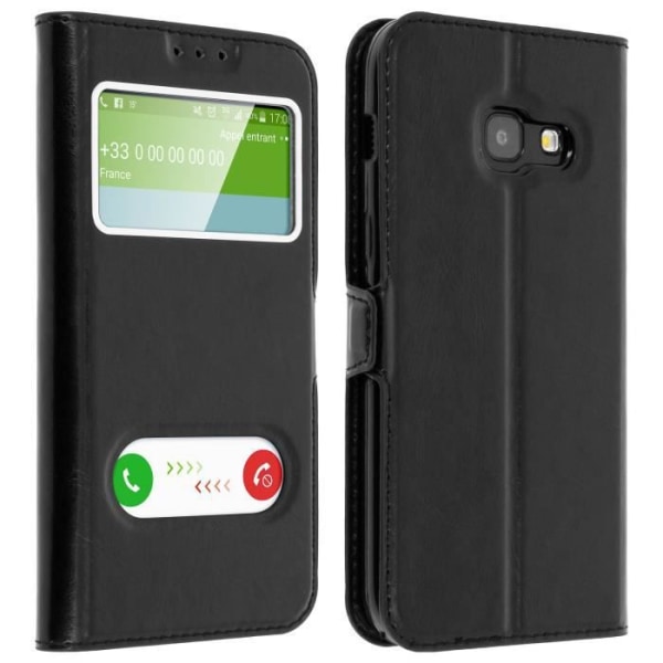 Cover til Samsung Galaxy A3 2017 Dobbeltvinduesetui Silikone Gel Shell - sort