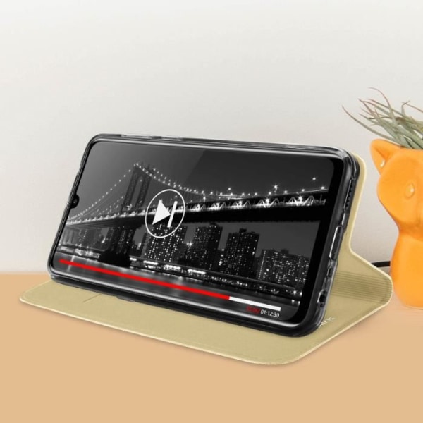 Housse - DUX DUCIS - Huawei P smart 2020 - Ekologiskt läder - Videostöd - Kortficka Gult guld