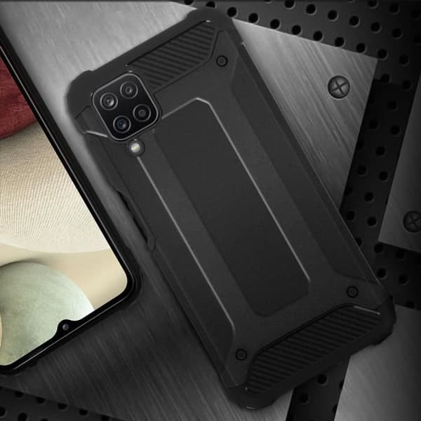 Coque - Samsung - Galaxy A12 - Hybride - Stødabsorberende - Stødmodstand op til 1.8m Svart