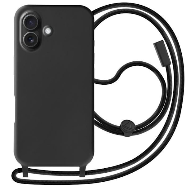 Coque Cordon - Corda - iPhone 16 - Sort - Semi-rigid - Soft touch Svart