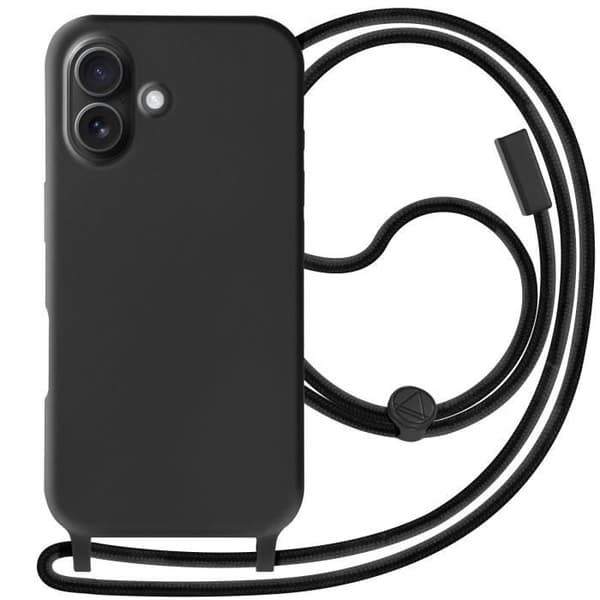 Coque Cordon - Corda - iPhone 16 - Svart - Semi-rigid - Soft touch Svart