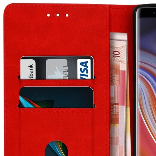 Cover - AVIZAR - Samsung Galaxy Note 9 - Kortholder etui - Soft Shell - Rød Röd