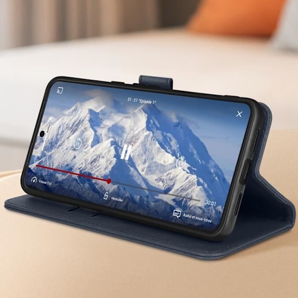 Fodral för Google Pixel 8 Pro - AVIZAR - Chesterfield - Wallet Flip - Videosupportfunktion - Blå Blå