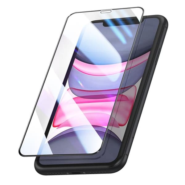 Hærdet Glas til iPhone 11 / XR Stødabsorberende med Magic Box Zanaé Montering Kit Gennemsigtig Vit