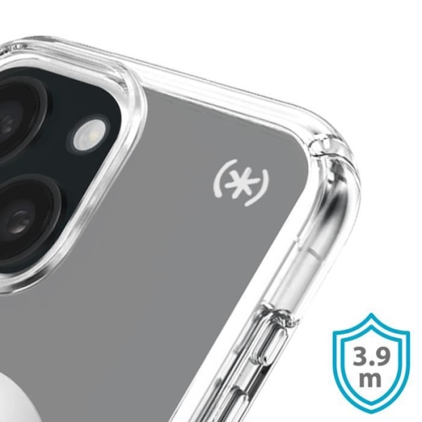 Coque MagSafe pour iPhone 15 Presidio Perfect Clear Clicklock Speck Silver Transparent