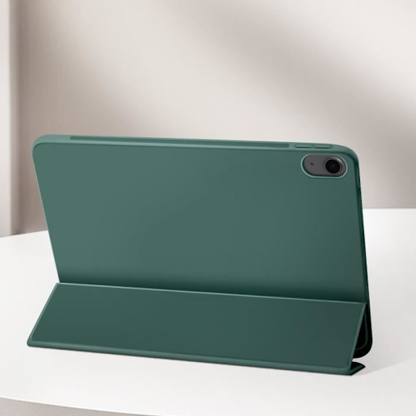 Fodral för iPad Air 11 2024 - AVIZAR - Vikbart flip-stöd i flera positioner - Mörkgrön - Fullständigt skydd Grön
