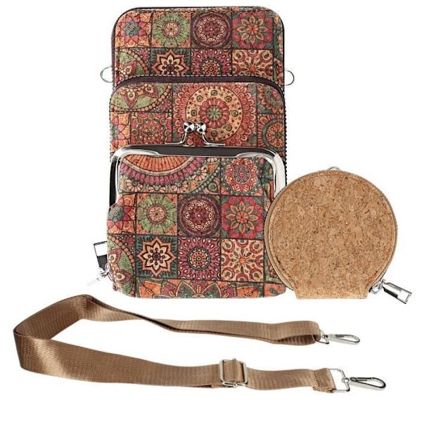 Etui - AVIZAR - Trippel Ficka - Mandala Motiv - Flerfärgad - Ekologiskt ansvarig Flerfärgad
