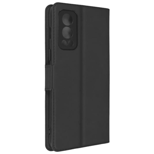 Housse - AVIZAR - OnePlus Nord 2 - Øko-læder sort - Kortholder - Video støtte Svart