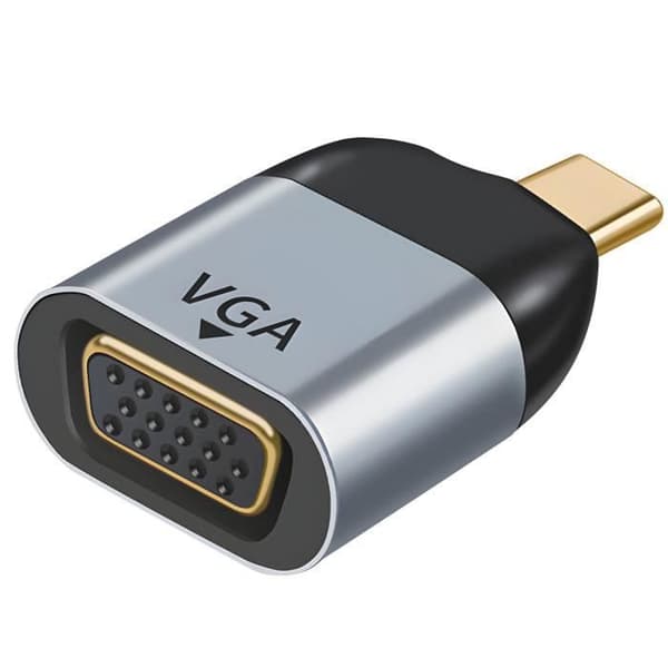 Videoadapter - USB-C - VGA - Opløsning 1080p - Kompakt - Grå
