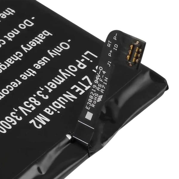 Erstatningsbatteri - AVIZAR - ZTE Nubia M2 - Li-Polymer 3600mAh - 3,85V - Sort Sort