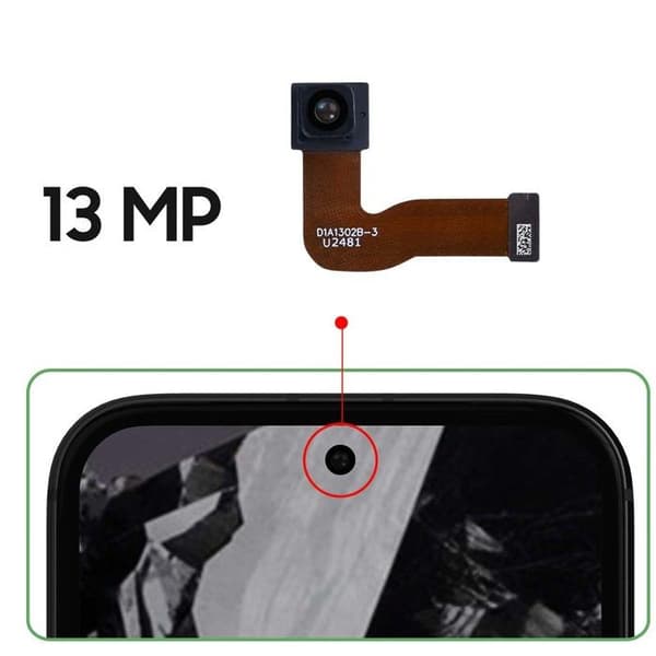 Frontkamera 13MP Kompatibel med Google Pixel 8a Erstatning Sort