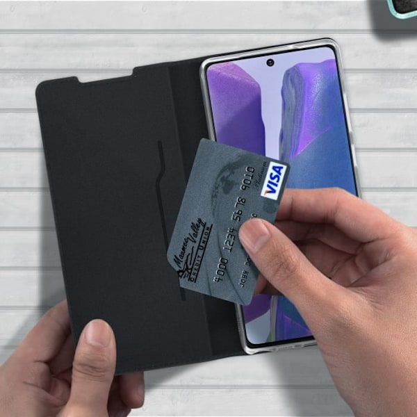 Samsung Galaxy Note 20 Suojakotelo Korttipidike Videotuki Akashi Musta