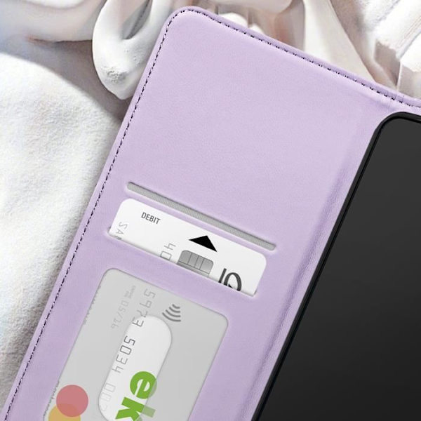 Etui til Xiaomi Poco F6 Quiltet Style Flip Card Holder Support Lavendel Lila